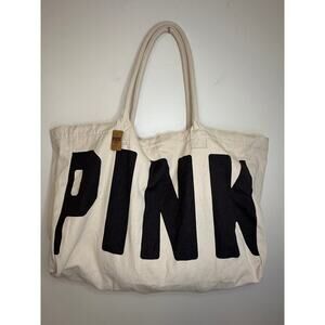 NWT Victoria's Secret PINK Large Canvas Duffle Bag with Zipper!